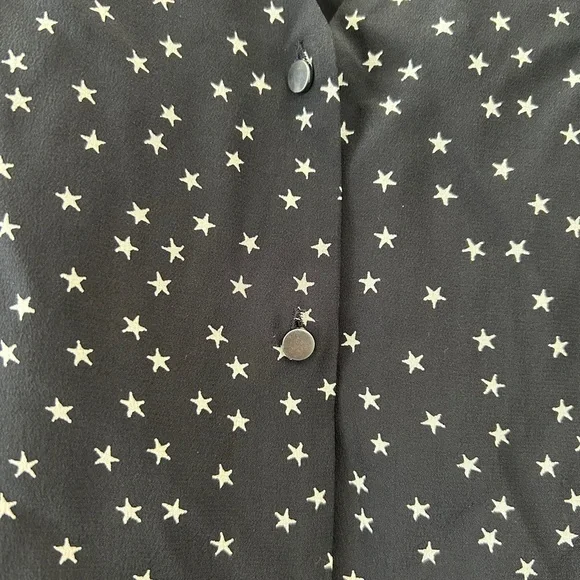 NEW! Madewell Black Silk Tie-Sleeve Top - Picture 4 of 6